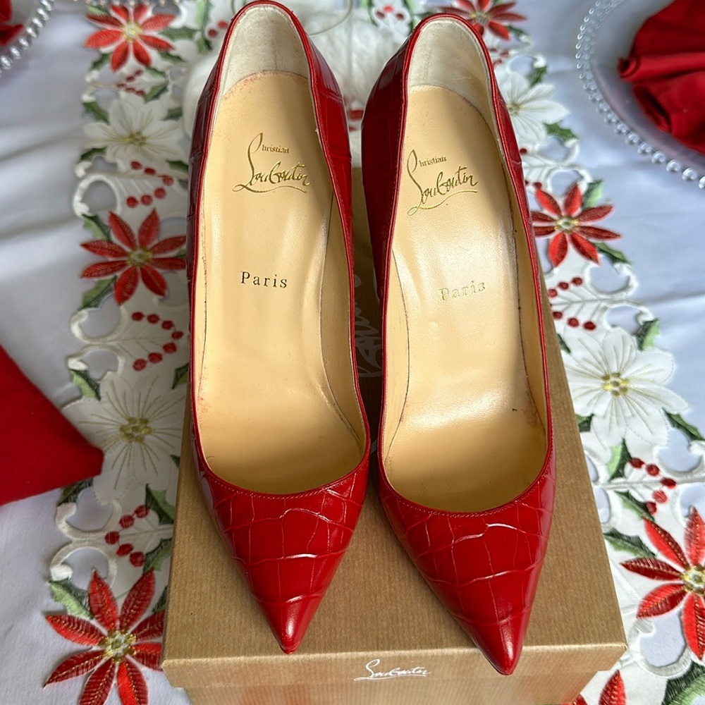 Christian Louboutin Pigalle Croco Red size 38.5